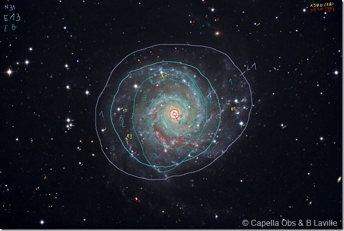 M 74 Capella Obs & isophotes M 74 Capella Obs & isophotes