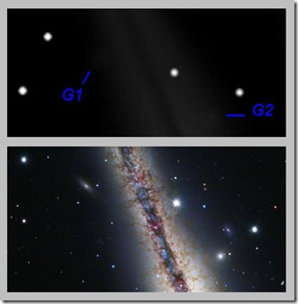 NGC 891 BL 2012 11 14 & HST Subaru