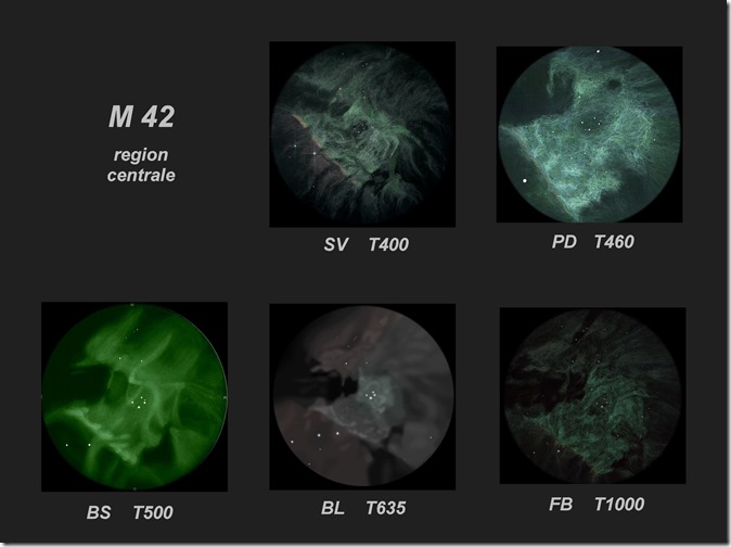 M 42 centre  T400 à T1000