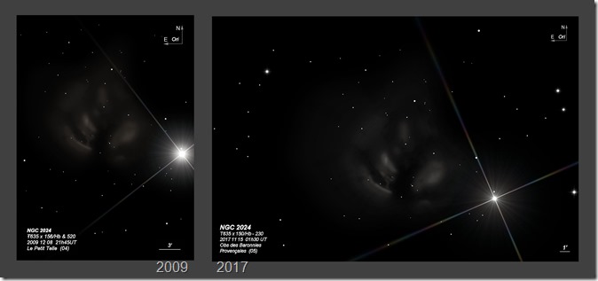 NGC 2024 T635 BL 2009 vs 2017 NGC 2024 T635 BL 2009 vs 2017
