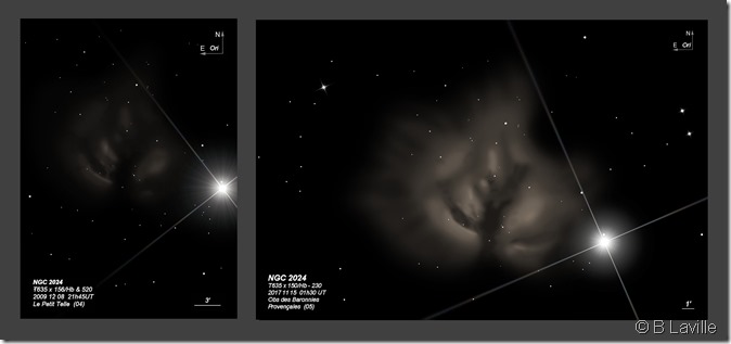 NGC 2024  T635 BL 2009 vs 2017