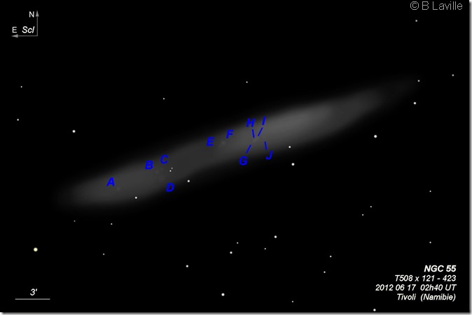 NGC 55 T508 BL 2012 06 18 HII reg NGC 55 T508 BL 2012 06 18 HII reg