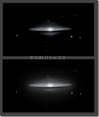 M 104  T635 BL SQM 21.5 vs 21.8