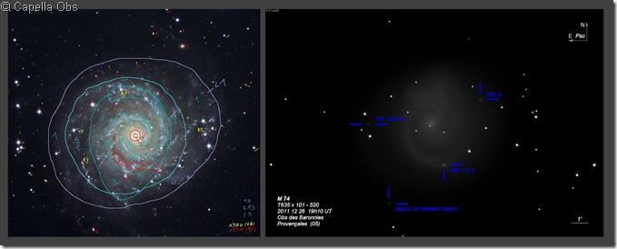 M 74  T635 BL isophotes & labels