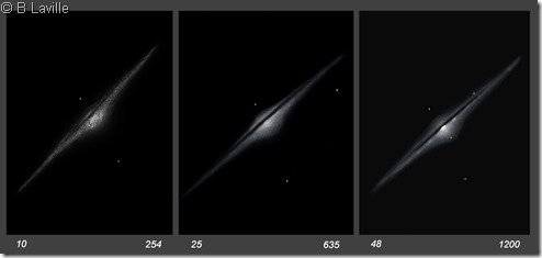 NGC 4565  T254 vs T635 vs T1200 2002 2008 2009