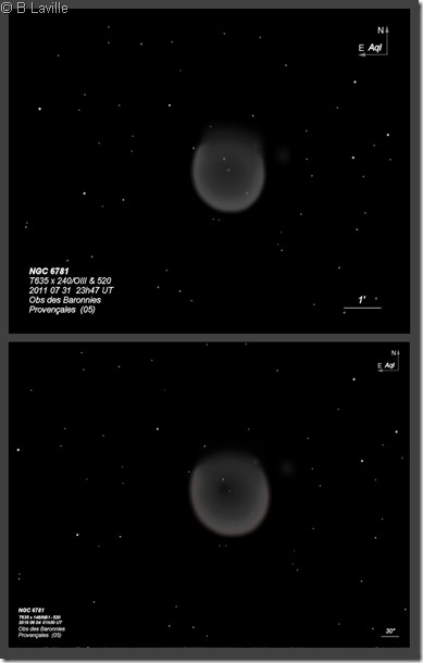 NGC 6781  T635 2011 vs 2019 BL