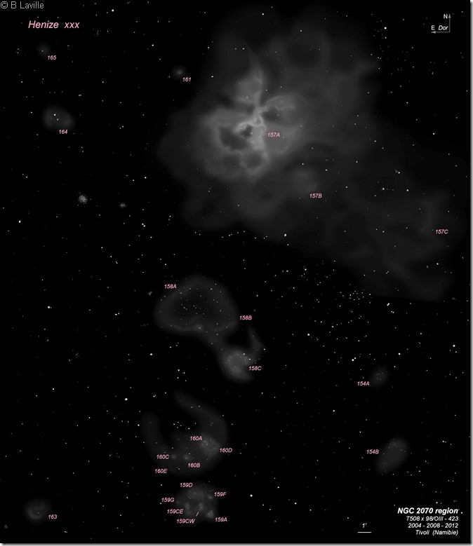 NGC 2070 region Henize labels