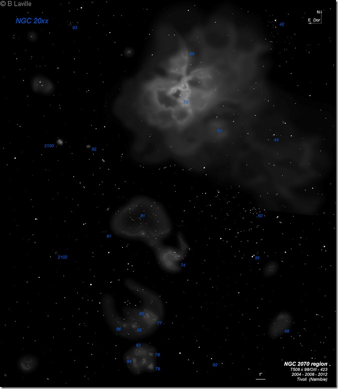 NGC 2070 region NGC labels