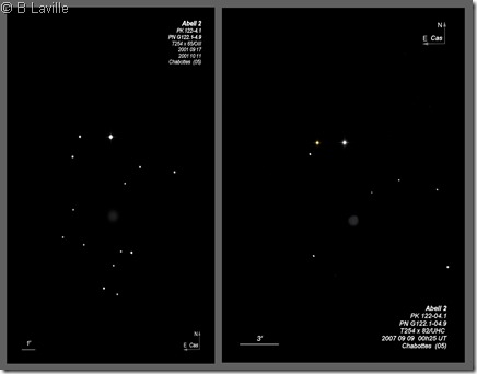 Abell 2  T254 BL 2001 vs 2007