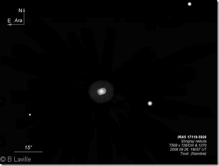 Hen 1357 Stingray nebula  T500  BL  2006 09  Namibie 
