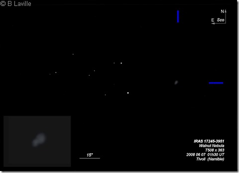 IRAS 17245-3951  Wallnut Nebula  T508  BL Namibie Tivoli  