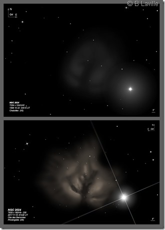 NGC 2024  T254 vs T635 BL 1998 2017