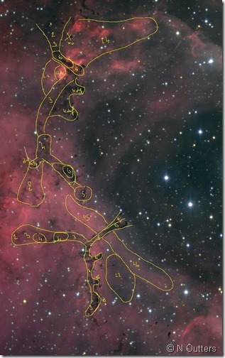 NGC 2237 rosette N Outters croquis close
