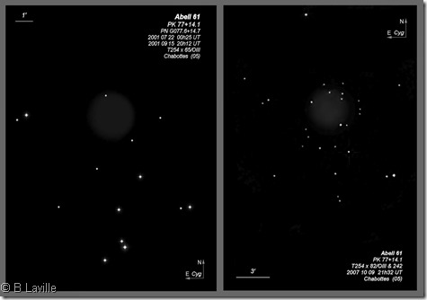 Abell 61  T254 BL 2001 vs 2007  