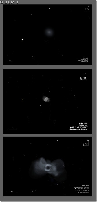 NGC 2440  T254 vs T45 vs T635 BL 